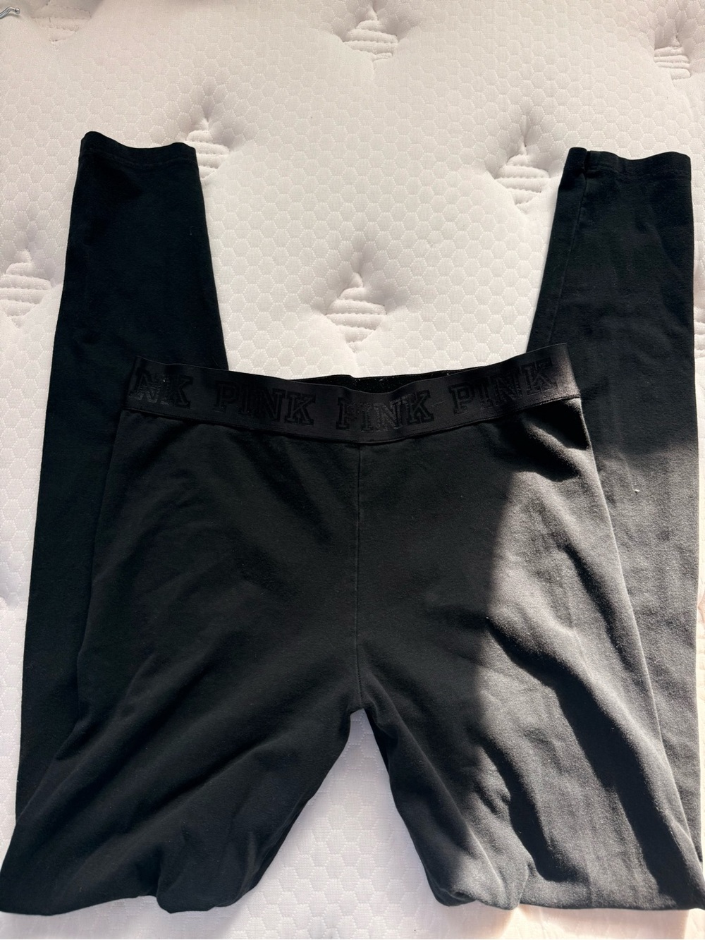 PINK Black Logo Elastic Waist Leggings
